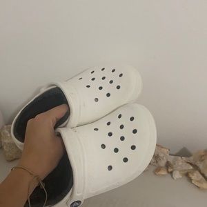 I am selling white fuzzy crocs